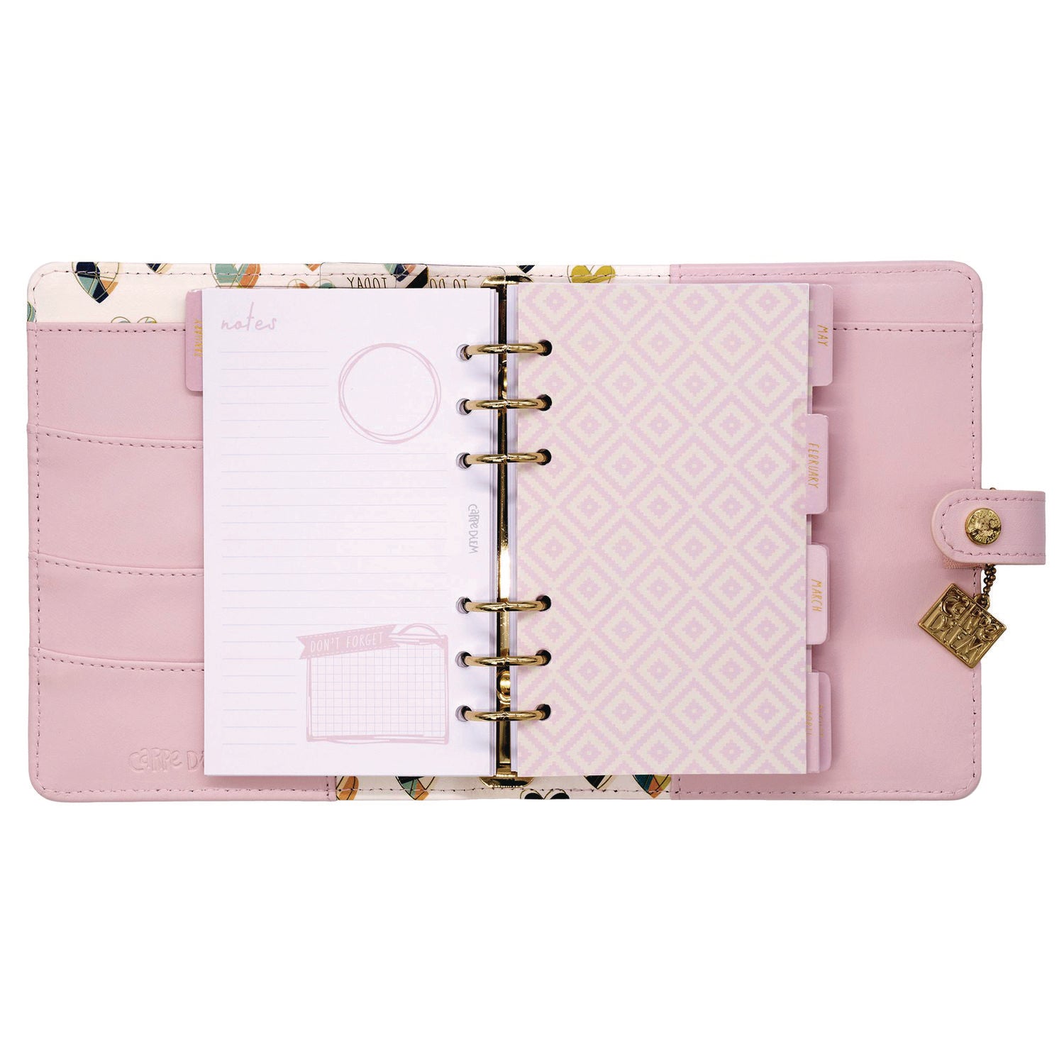 PUKKA PAD Personal Planner, 7.48 x 6.42, Pink Cover, 12-Month, Undated (9153CD)