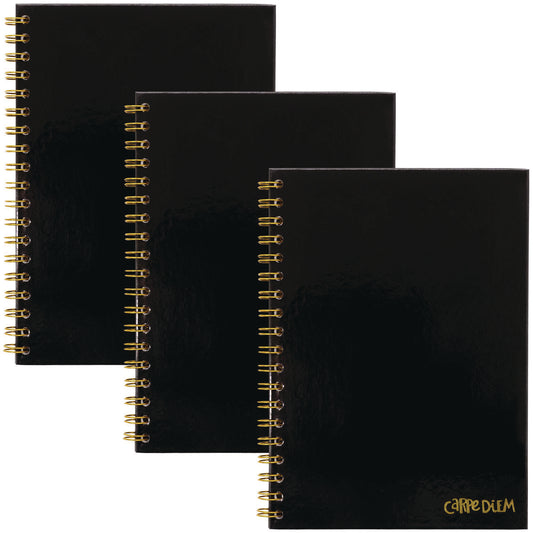 PUKKA PAD B5 Size Notebook, 1 -Subject, Medium/College Rule, Black Cover, (80) 9.8 x 6.9 Sheets, 3/Pack (9375CD)