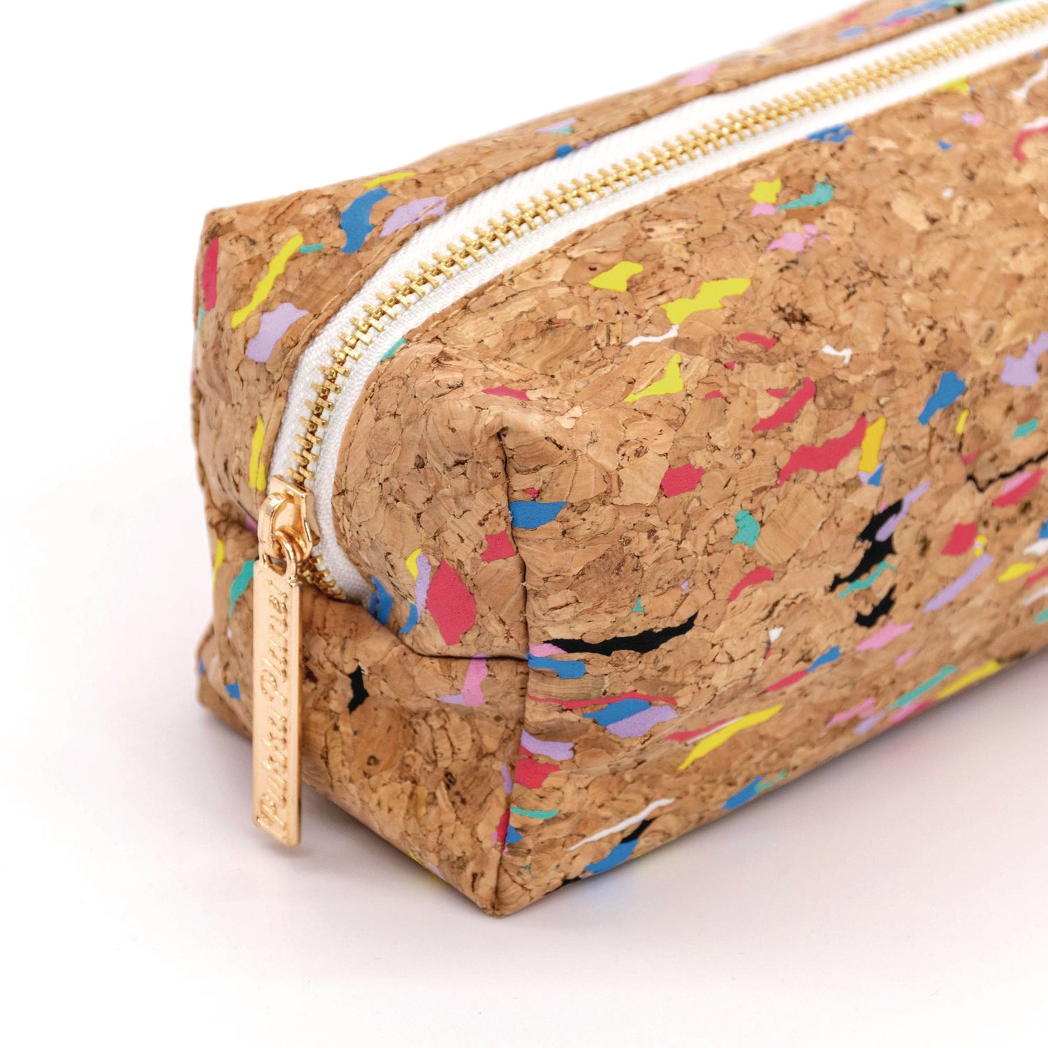 PUKKA PAD Eco Pencil Case, 7.99" x 2.37" x 2.75", Brown/Multicolor Cork (9740SPP)