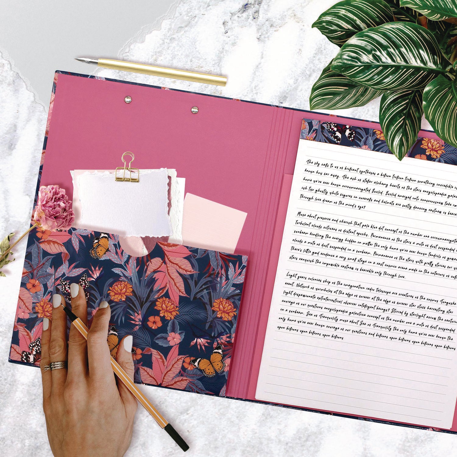 PUKKA PAD A4 Padfolio, 8.3 x 11.7 Pad, 9.5 x 12.6, Blue/Pink/Yellow (9580BLM)