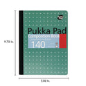 PUKKA PAD Composition Book, Medium/College Rule, Metallic Green with White Dots Cover, (70) 9.75 x 7.5 Sheets, 4/Pack (8796MET)