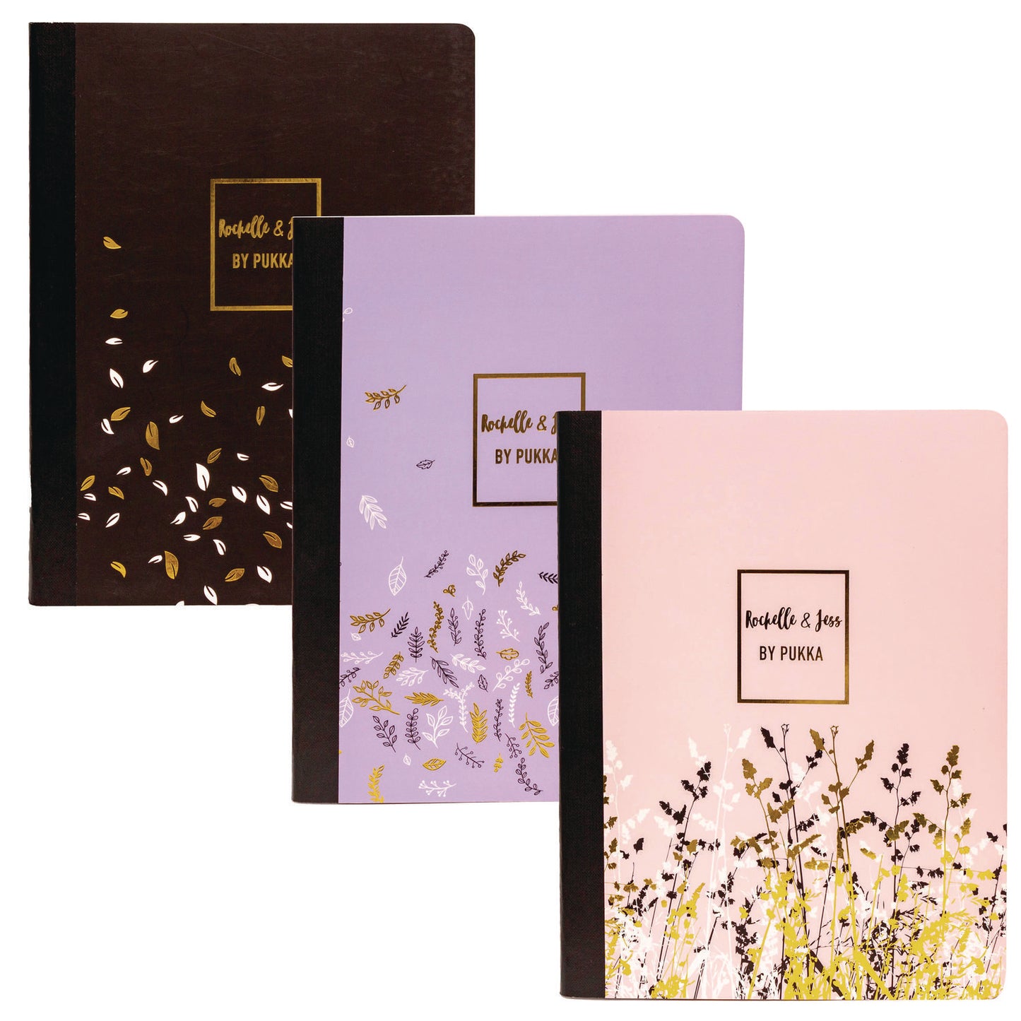 PUKKA PAD Composition Book, Medium/College Rule, Assorted Floral Covers, (70) 9.75 x 7.5 Sheets, 3/Pack (9107ROC)