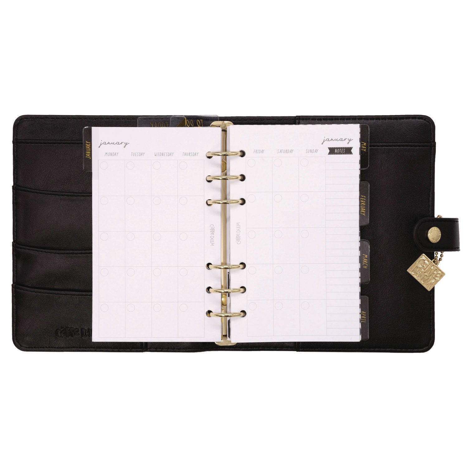 PUKKA PAD Personal Planner, 7.48 x 6.42, Black Cover, 12-Month, Undated (9110CD)