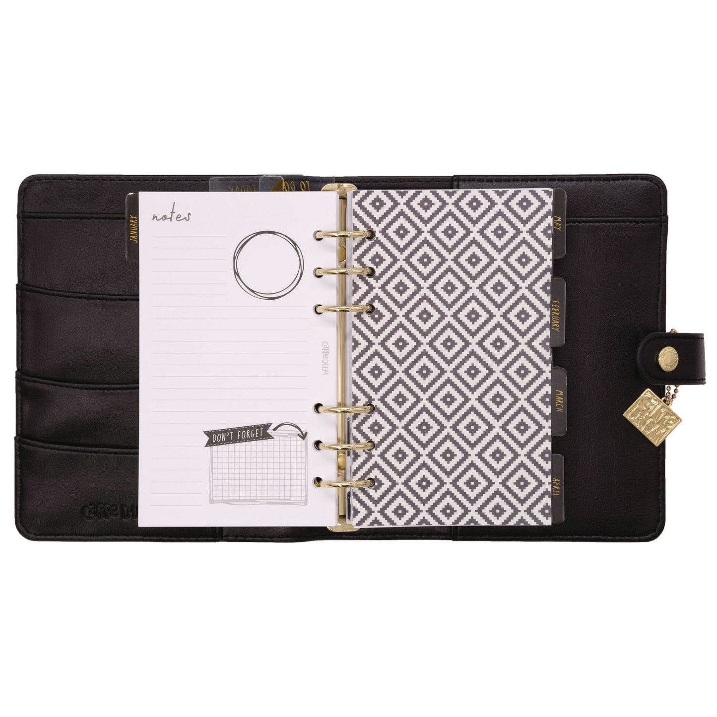 PUKKA PAD Personal Planner, 7.48 x 6.42, Black Cover, 12-Month, Undated (9110CD)