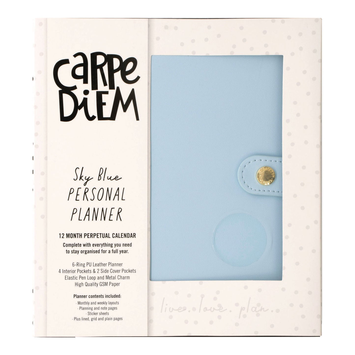 PUKKA PAD Personal Planner, 7.48 x 6.42, Blue Cover, 12-Month, Undated (9165CD)