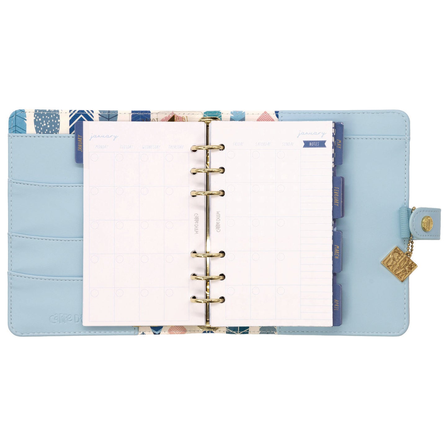 PUKKA PAD Personal Planner, 7.48 x 6.42, Blue Cover, 12-Month, Undated (9165CD)