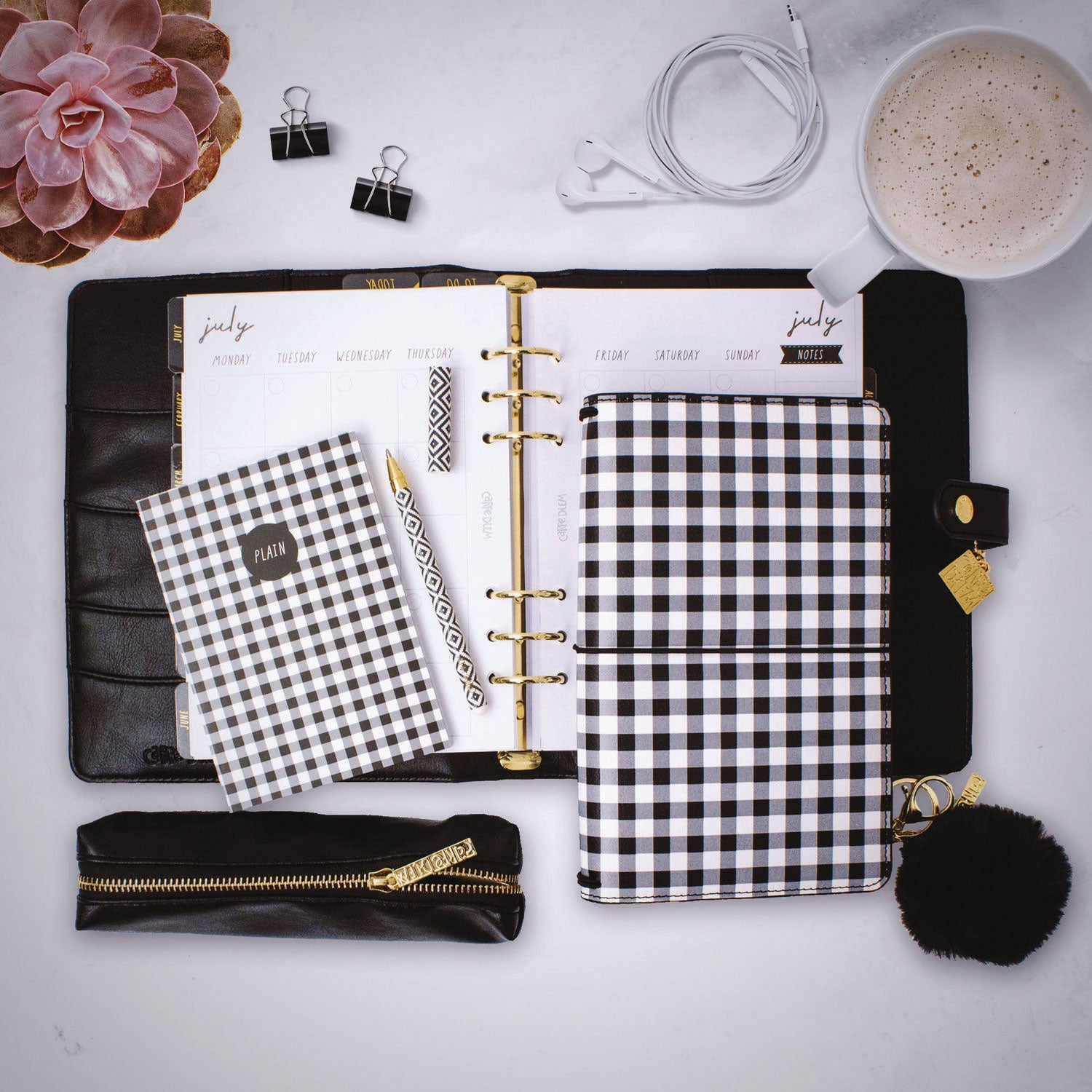 PUKKA PAD Pencil Case, 7.9" x 2" x 2", Black (9113CD)