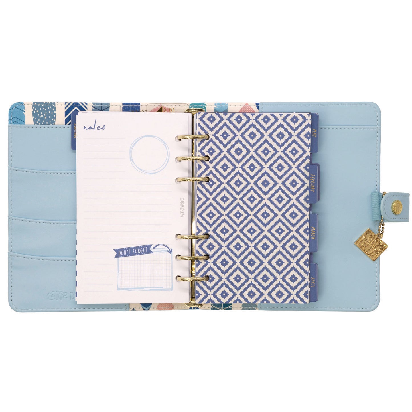 PUKKA PAD Personal Planner, 7.48 x 6.42, Blue Cover, 12-Month, Undated (9165CD)