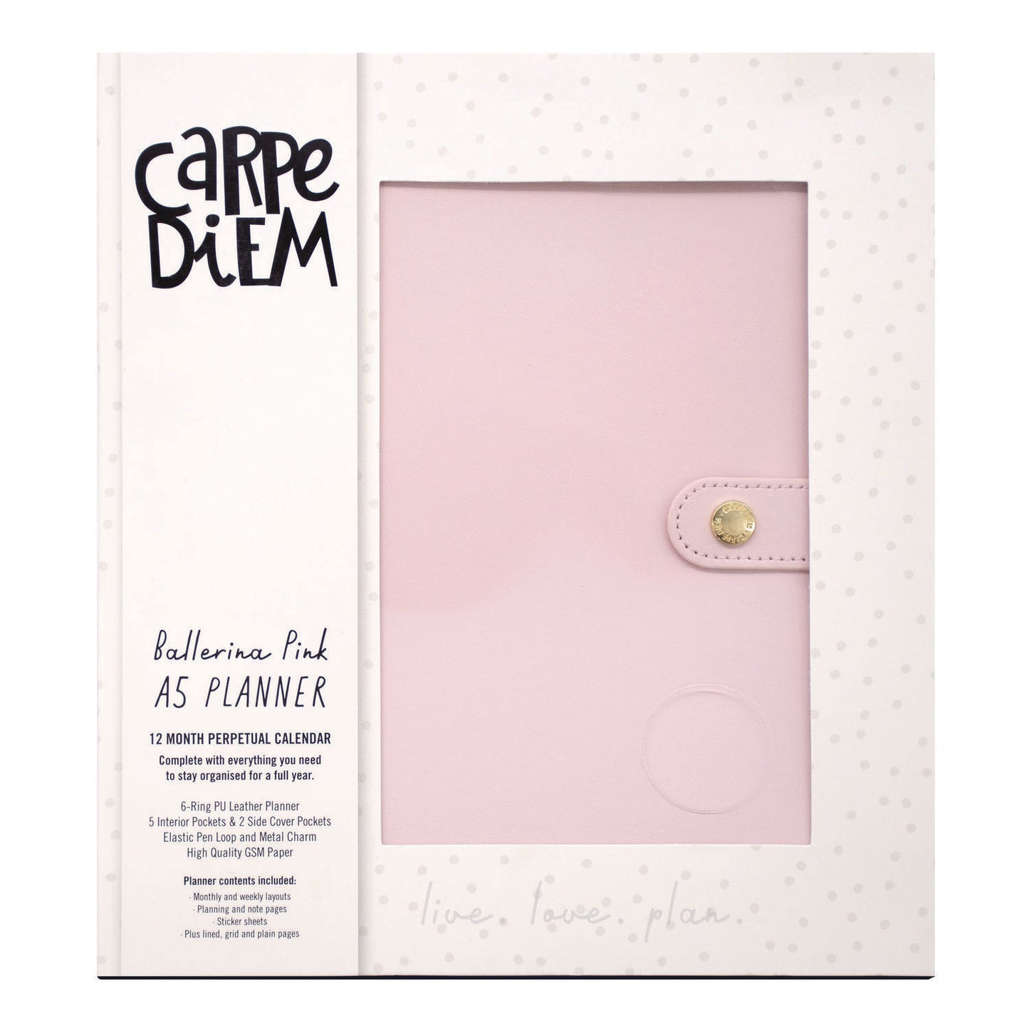 PUKKA PAD A5 Planner, 10.24 x 9.25, Pink Cover, 12-Month (9152CD)