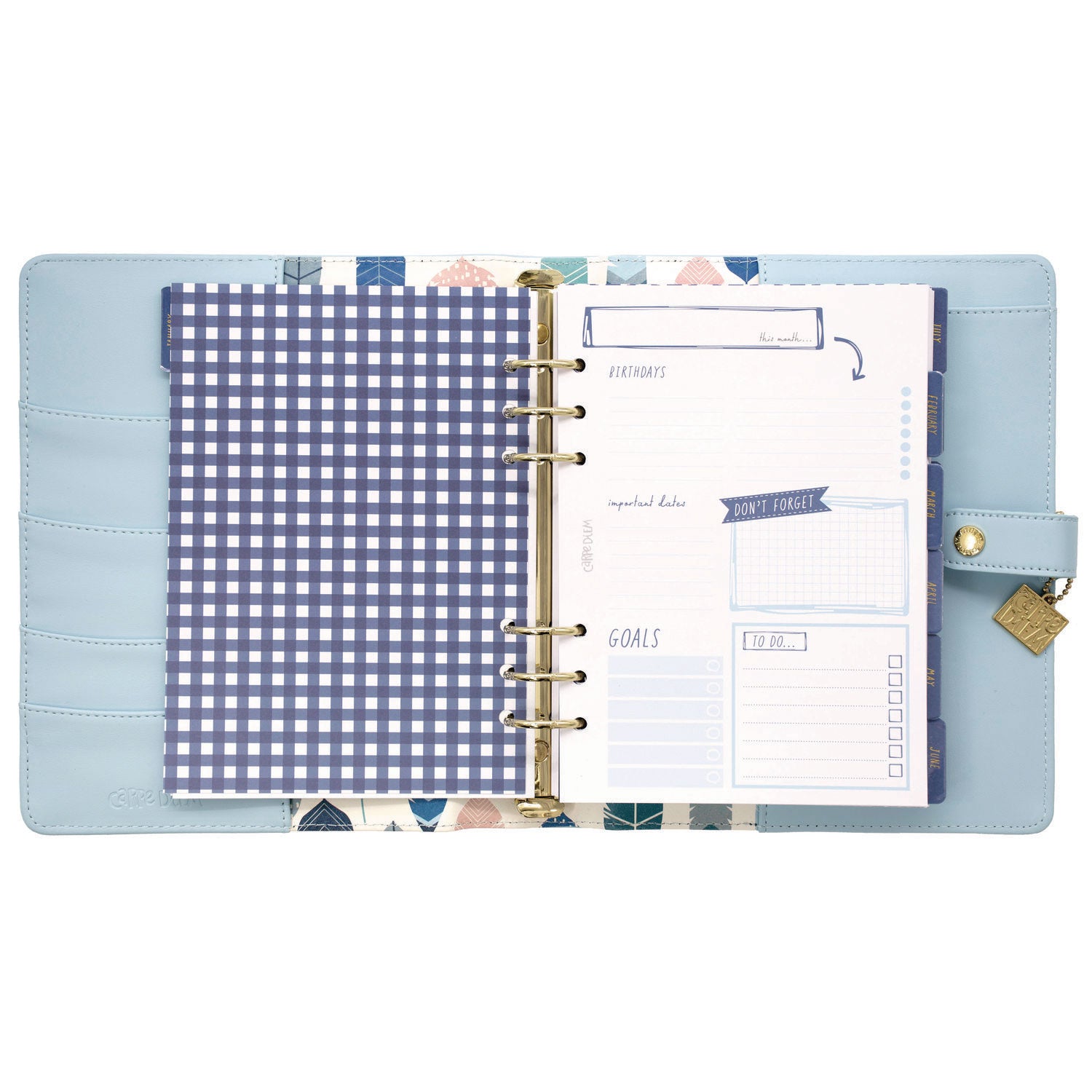 PUKKA PAD A5 Planner, 10.24 x 9.25, Blue Cover, 12-Month (9164CD)