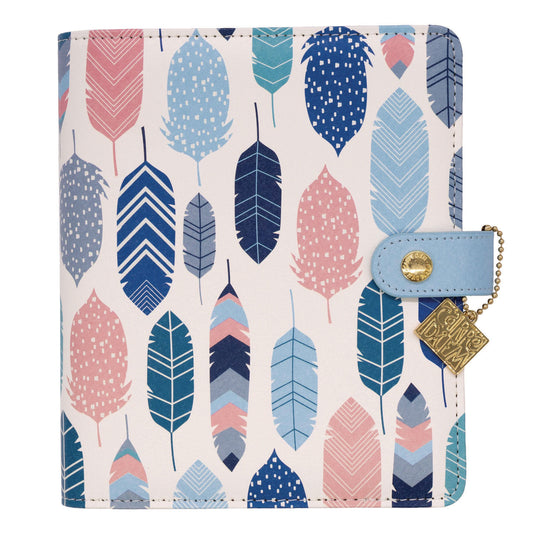 PUKKA PAD Personal Planner, Feathers, 7.48 x 6.42, Blue/Cream/Pink Cover, 12-Month, Undated (9210CD)