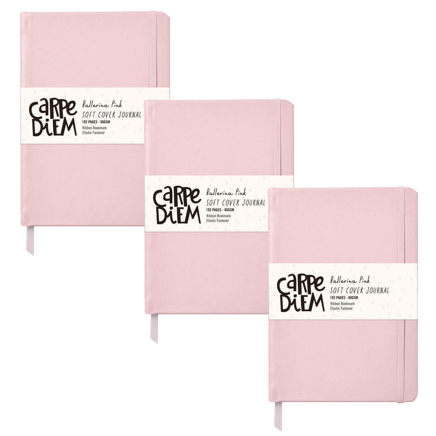 PUKKA PAD Soft Cover Journal, Medium/College Rule, Pink Cover, (96) 8.3 x 5.2 Sheets, 3/Pack (9370CD)