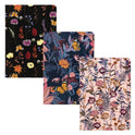 PUKKA PAD B6 Stitched Exercise Book, Narrow Rule, Assorted Blum Floral Covers, (40) 6.8 x 4.6 Sheets, 3/Pack (9503BLM)