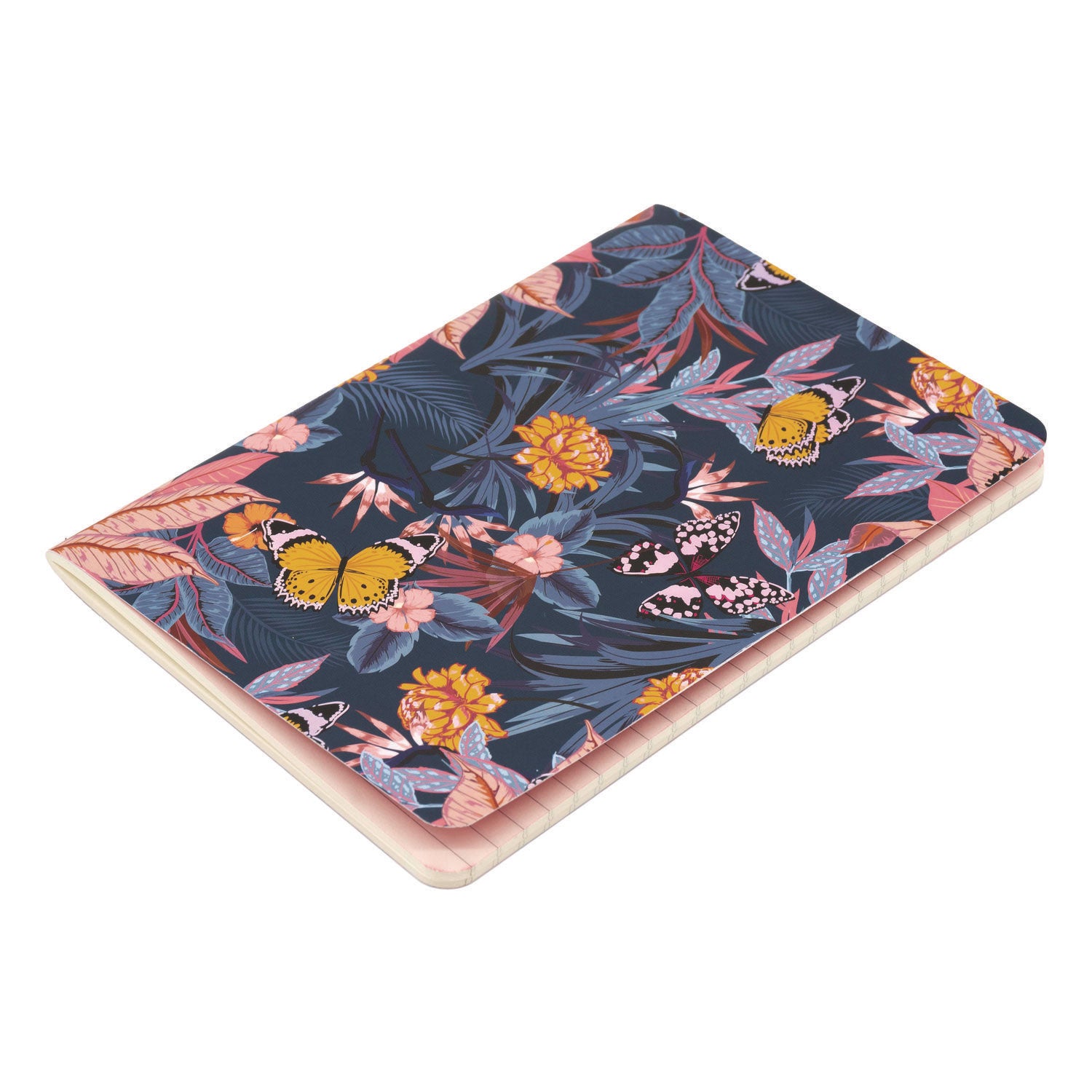 PUKKA PAD B6 Stitched Exercise Book, Narrow Rule, Assorted Blum Floral Covers, (40) 6.8 x 4.6 Sheets, 3/Pack (9503BLM)