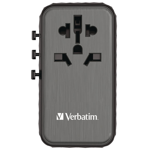 Verbatim UTA-06 Gan III Universal Travel Adapter, (2) USB-A/(2) USB-C/Quick Charge 4+ (32121)