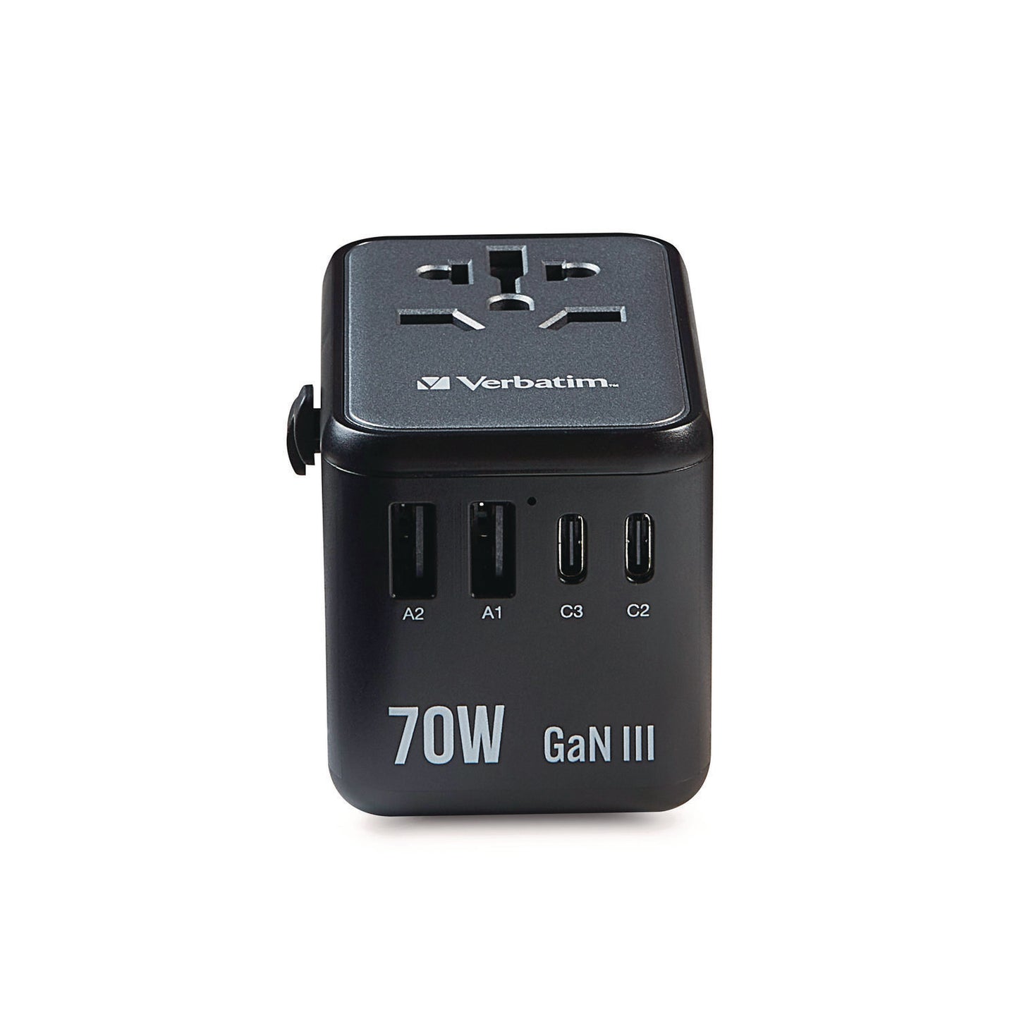 Verbatim UTA-09 Gan III Universal Travel Adapter, (2) USB-A/(2) USB-C/USB-C with Power Delivery 3.0 (32124)