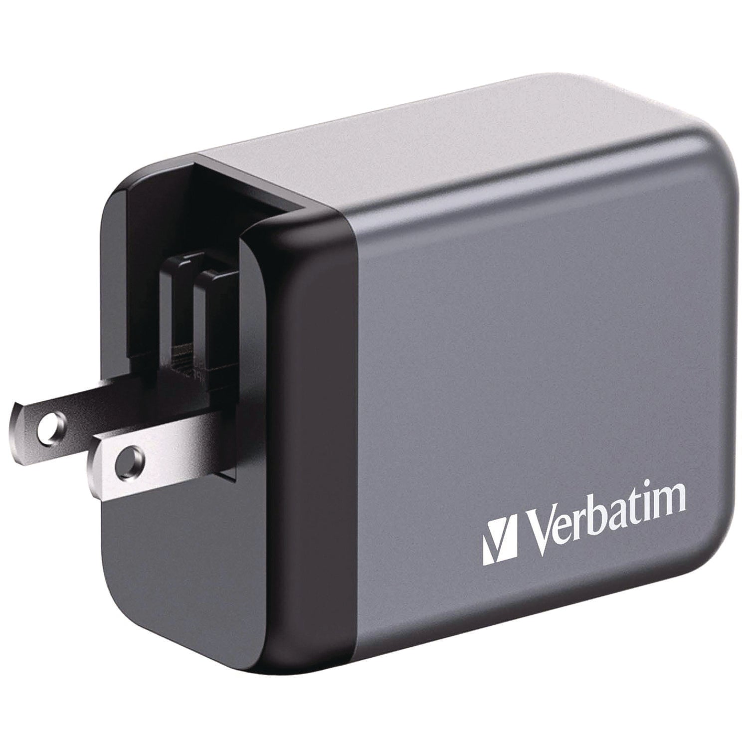 Verbatim 65 W 3-Port GaN Wall Charger, Black/Gray (32201)