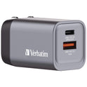 Verbatim 35 W 2-Port GaN Wall Charger, Black/Gray (32200)