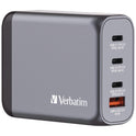 Verbatim 100 W 4-Port GaN Wall Charger, Black/Gray (32202)