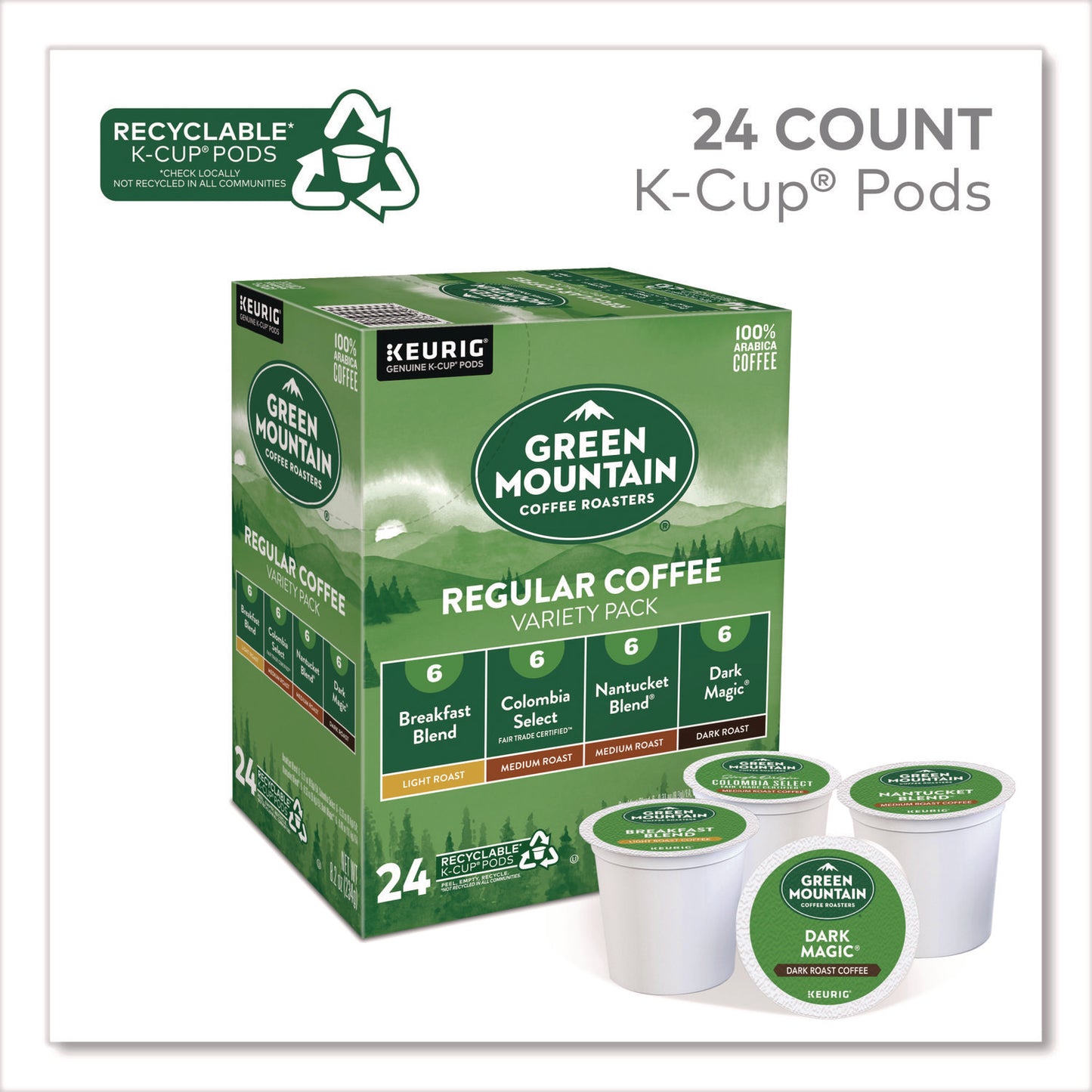Keurig Regular Variety Pack Coffee K-Cups, Assorted Flavors, 96/Carton (9974CT)
