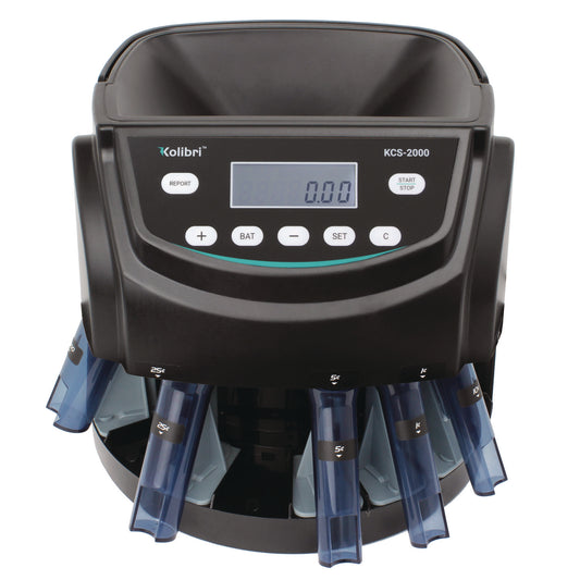 Kolibri KCS-2000 Coin Sorter, 300 Coins/min, 10 x 11.6 x 13.6, Black