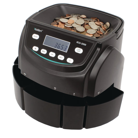 Kolibri KCS-2000 Coin Sorter, 300 Coins/min, 10 x 11.6 x 13.6, Black