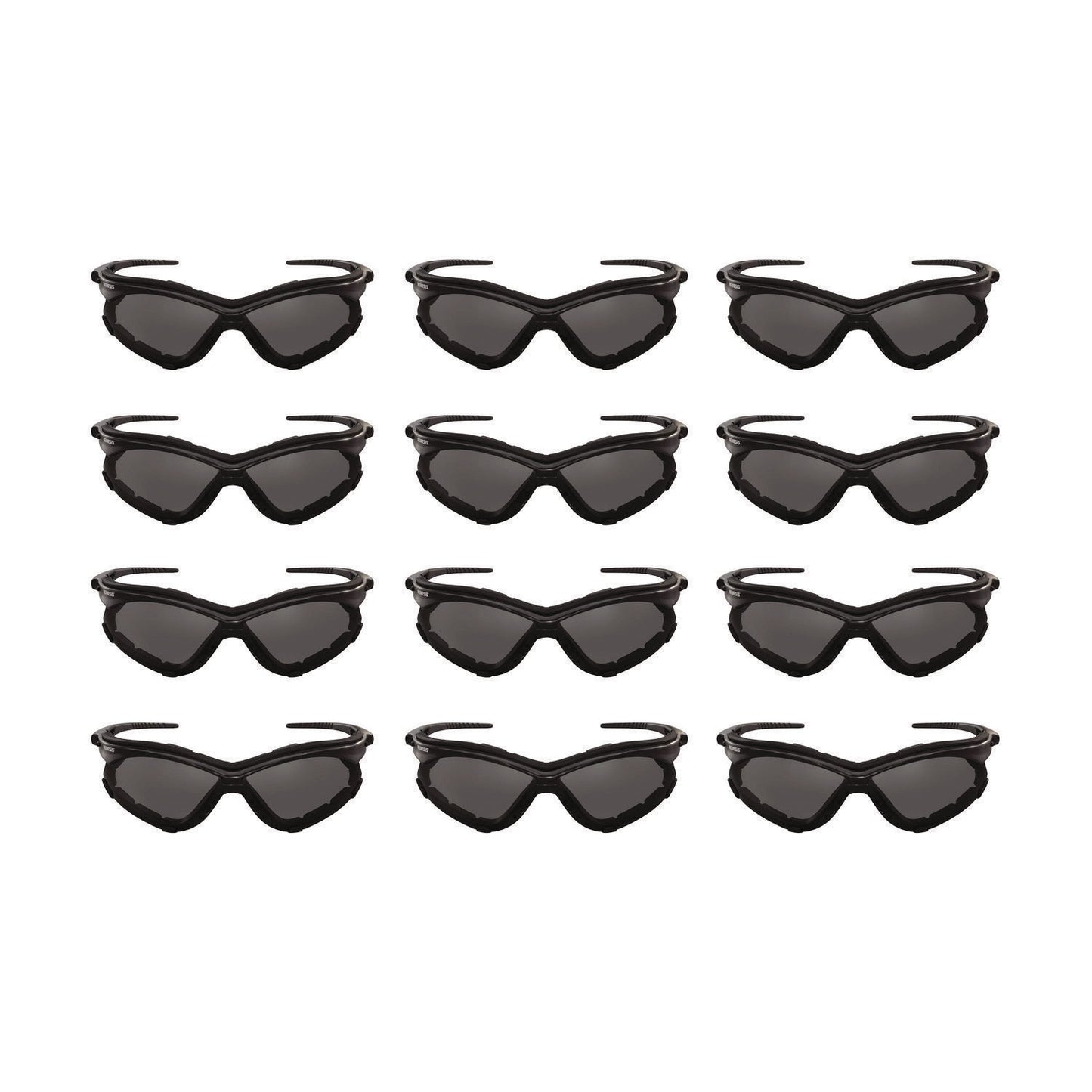 KleenGuard V30 Nemesis Foam Safety Glasses, Black Nylon Frame, Smoke Polycarbonate Lens, 12/Carton (65336)