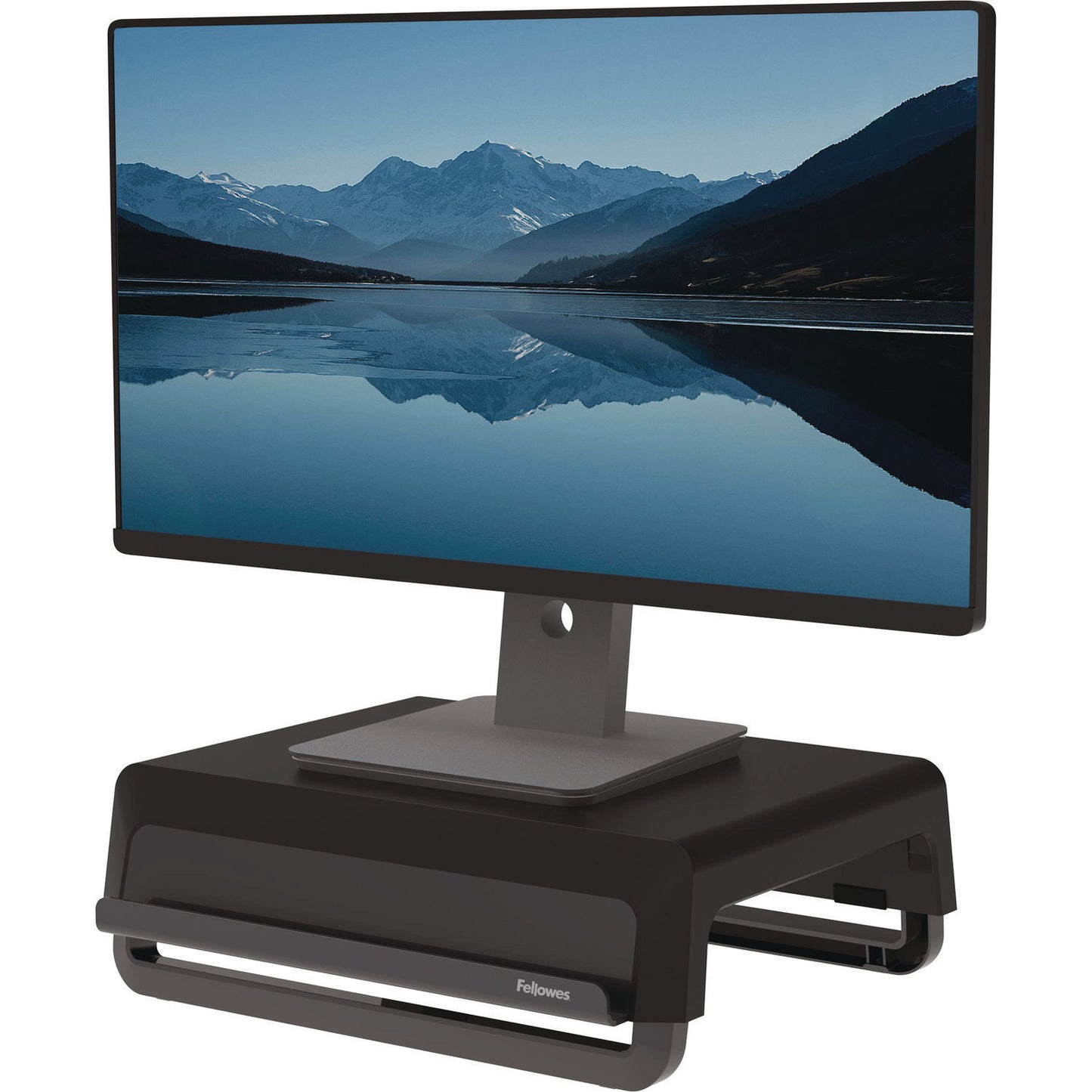 Fellowes Breyta Monitor Stand, 13.94" x 11.97" x 3.25" to 6", Black, Supports 33 lbs (100098502)