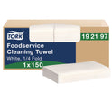 Tork Foodservice Cleaning Towel, 1-Ply, 5 x 10.75, White, 150 Sheets/Carton (192197)