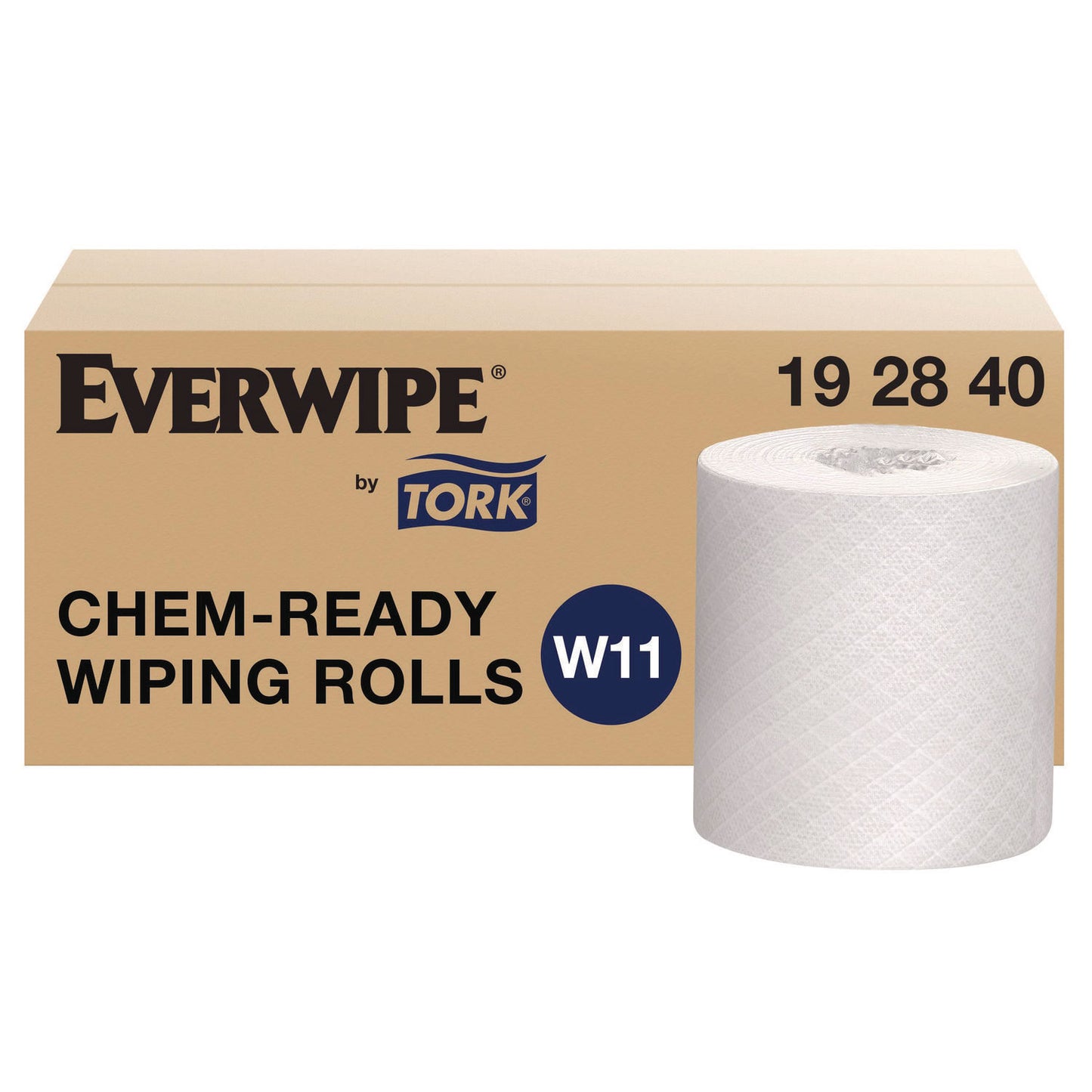 Tork Chem-Ready Wiping Rolls, 1-Ply, 12 x 5.25, White, 180 Sheets, 6 Rolls/Carton (192840)