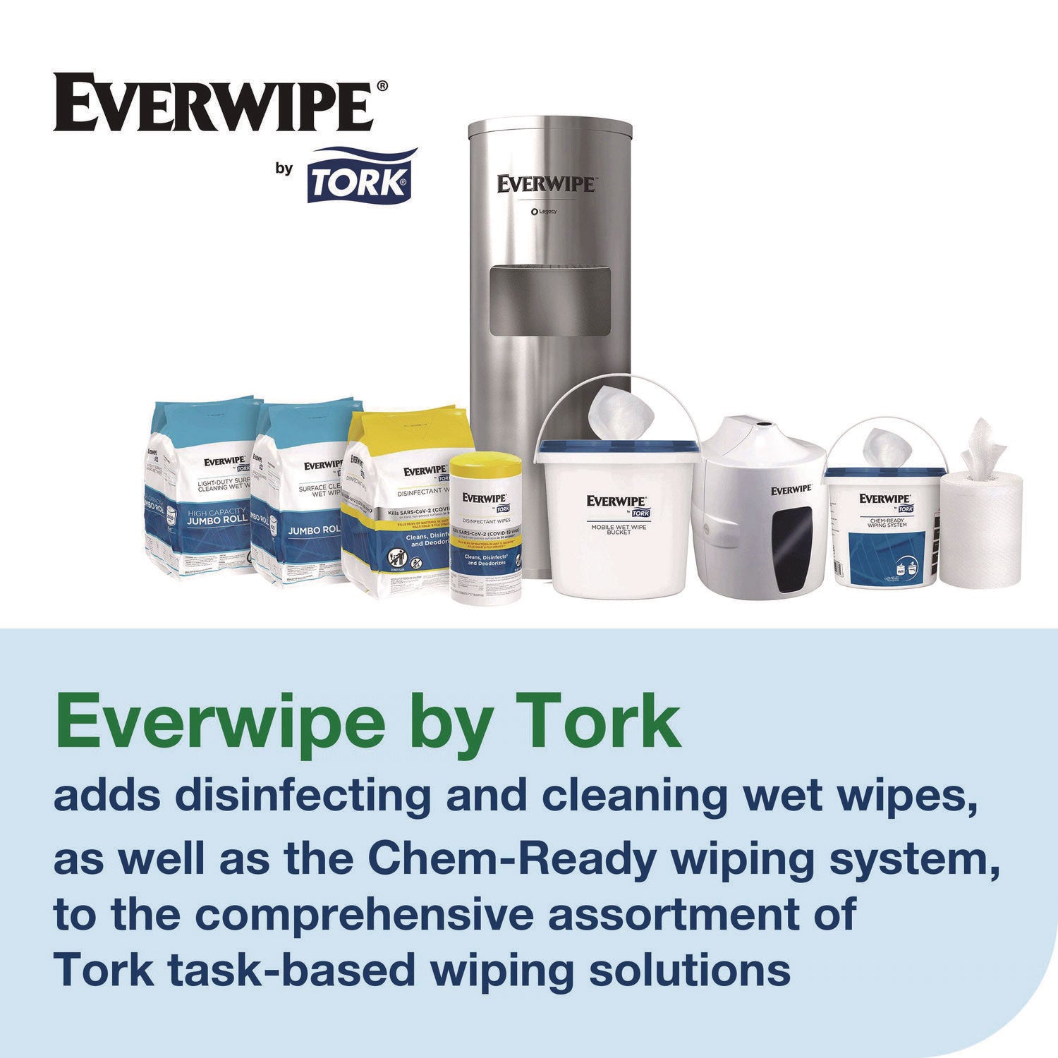 Tork Chem-Ready Wiping Rolls, 1-Ply, 12 x 12, White, 90 Sheets, 6 Rolls/Carton (192841)