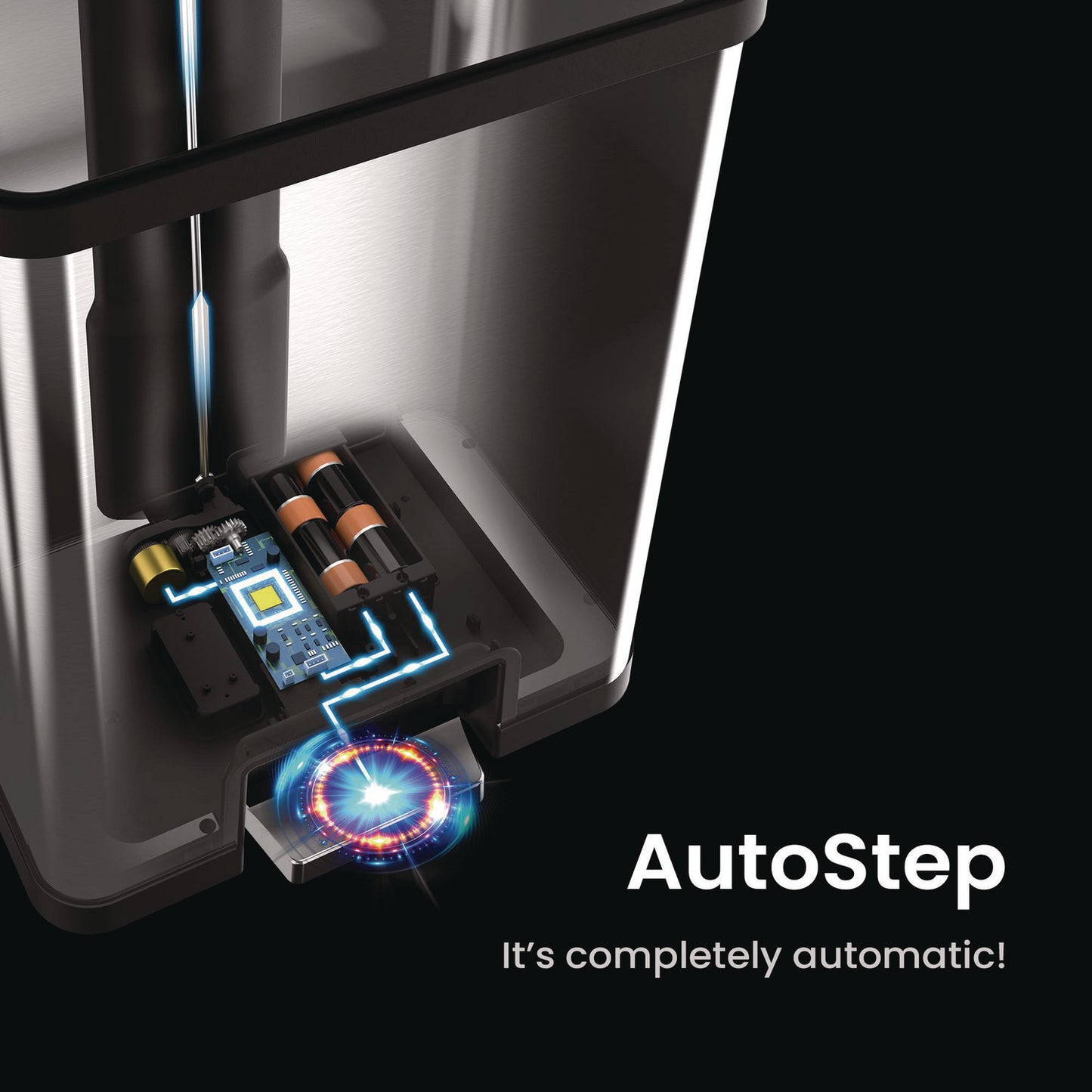 HLS Commercial Step Pedal-Sensor Trash Can, 13 gal, Plastic/Stainless Steel, Silver/Red (HLS13SR)