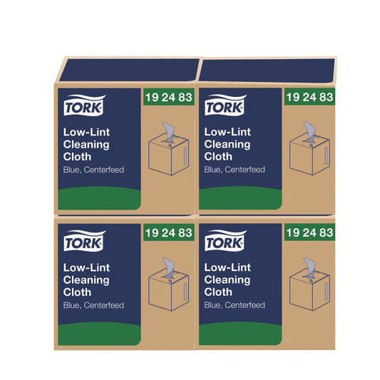 Tork Low-Lint Cleaning Cloths, 1-Ply, 15 x 15, Blue, 240 Sheets, 4 Boxes/Carton (192483)