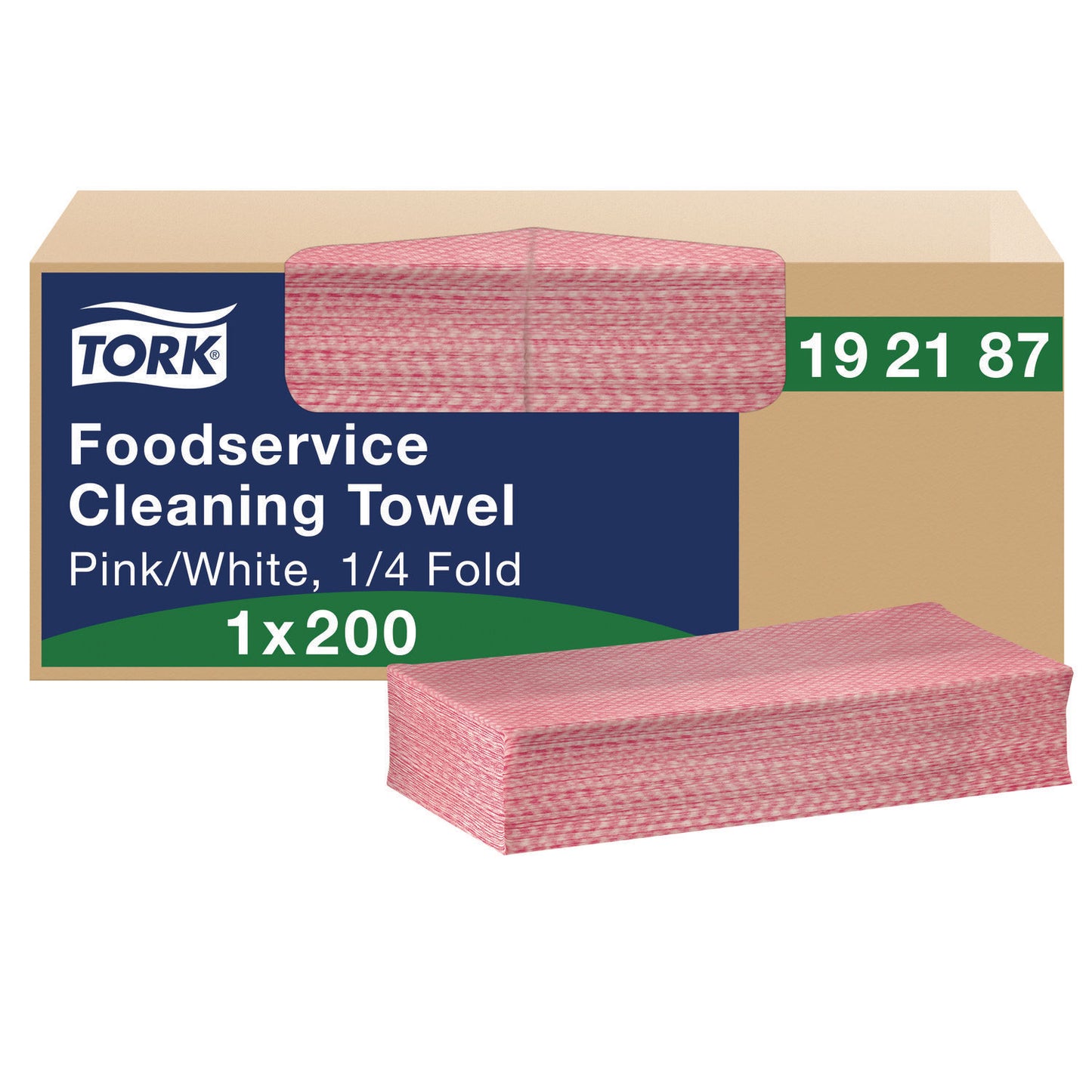 Tork Foodservice Cleaning Towel, 1-Ply, 6 x 10.75, Pink, 200/Carton (192187)