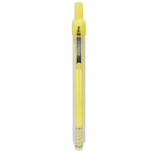 Zebra Z-Grip Retractable Highlighter Markers, Neon Yellow Ink, Chisel Tip, Neon Yellow Barrel, Dozen (71250)