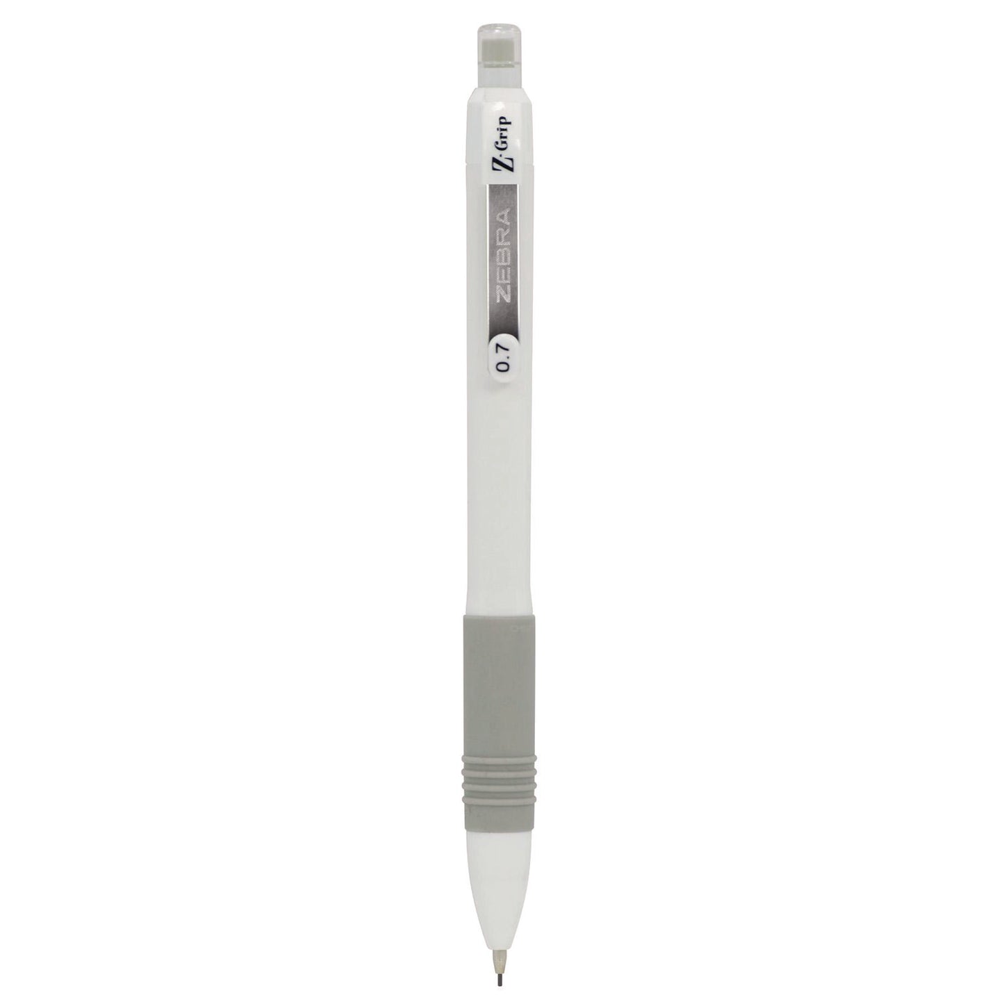 Zebra Z-Grip Plus Mechanical Pencil, 0.7, (#2), Black Lead, White Barrel, Dozen (50400)