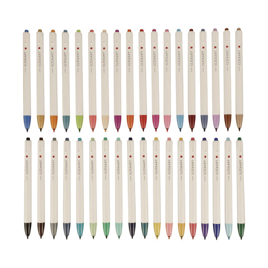 Zebra ClickArt Porous Point Pen, Retractable, Fine 0.6 mm, Assorted Ink, White Barrel, 36/Pack (69836)