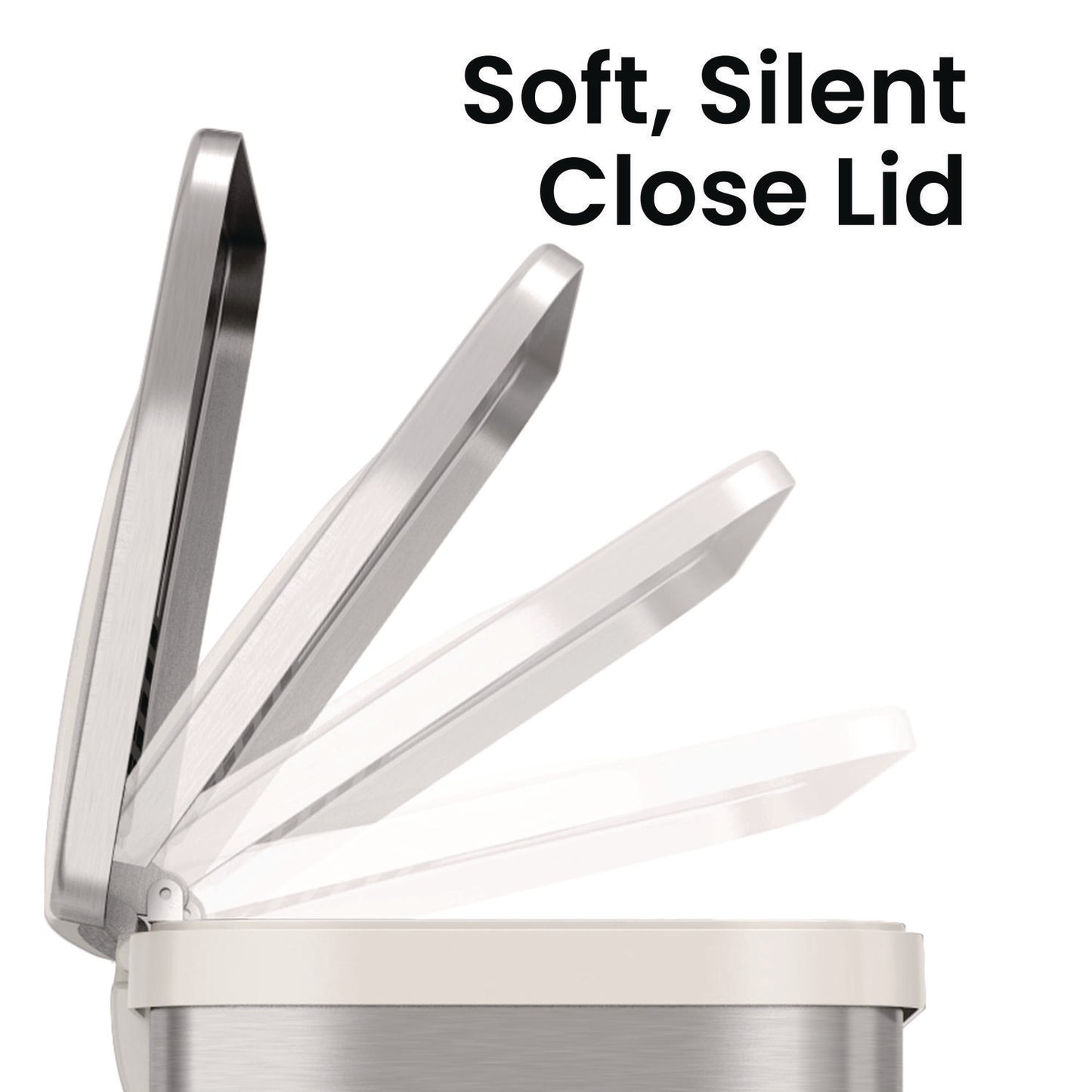 HLS Commercial Step Pedal-Sensor Trash Can, 13 gal, Plastic/Stainless Steel, Silver/White (HLS13SW)