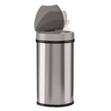 HLS Commercial Sensor Trash Can, Half-Round Cylinder, 13 gal, Plastic/Stainless Steel, Silver (HLS13HX)