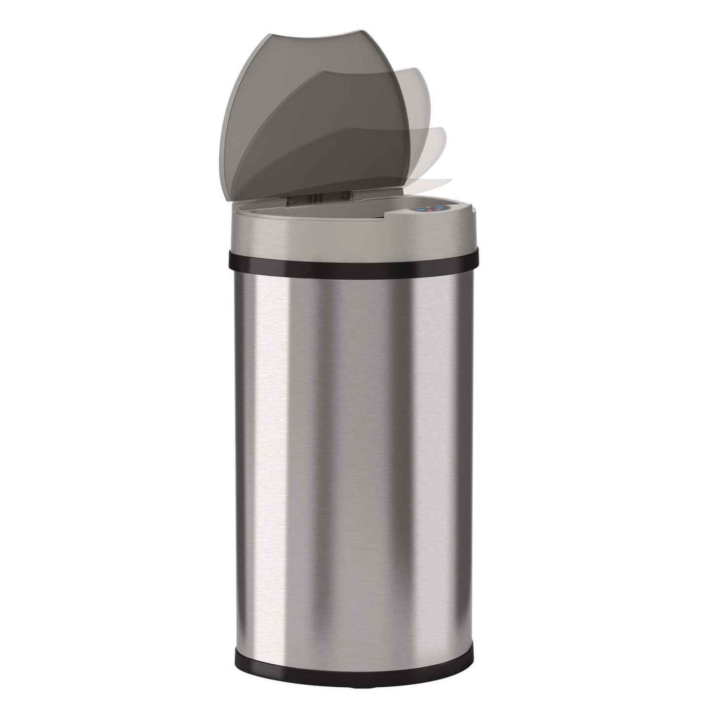 HLS Commercial Sensor Trash Can, Half-Round Cylinder, 13 gal, Plastic/Stainless Steel, Silver (HLS13HX)