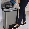 HLS Commercial Step Pedal Trash Can with AirStep Technology, 13 gal, Plastic/Stainless Steel, Silver (HLS13SS)