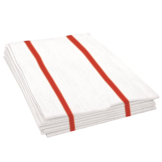 Boardwalk Antimicrobial Foodservice Wipers, 1-Ply, 12 x 21, Red/White, 150/Carton (FS150W)