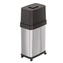 HLS Commercial Dual Push Door Trash Can, 18 gal, Stainless Steel, Silver/Black (HLS18DPO)