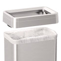 HLS Commercial Open Top Trash Can with Wheels, 21 gal, Plastic/Stainless Steel, Silver (HLS21UOTM)