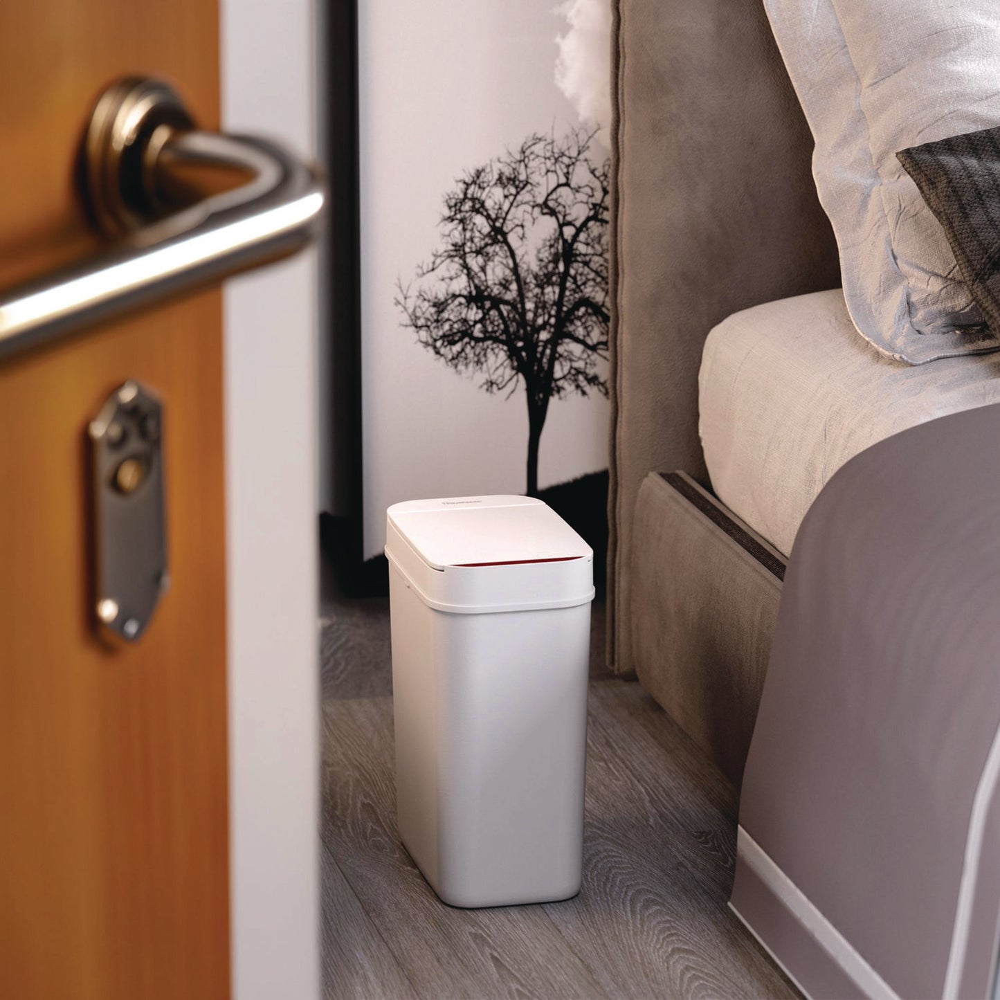 HLS Commercial Plastic Sensor Trash Can, 3 gal, Plastic, White (HLSSP03WW)