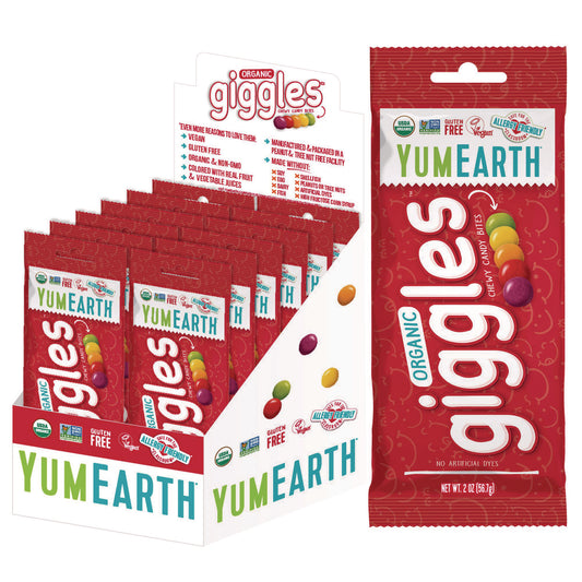 YumEarth Organic Giggles, Assorted Flavors, 2 oz Bag, 12/Carton (22002289)