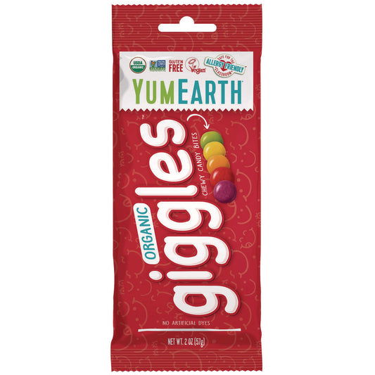 YumEarth Organic Giggles, Assorted Flavors, 2 oz Bag, 12/Carton (22002289)