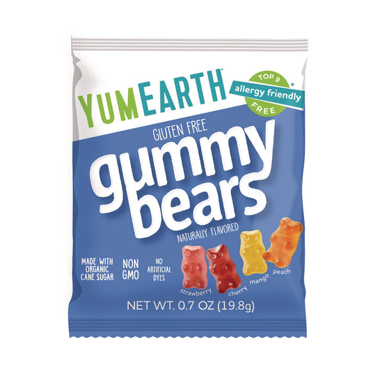 YumEarth Gummy Bears, Assorted Flavors, 0.7oz Bag, 35/Carton (22002292)