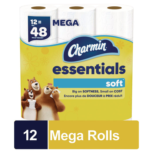 Charmin Essentials Soft Bathroom Tissue, Septic Safe, 2-ply, White, 330 Sheets/roll, 12 Rolls/carton