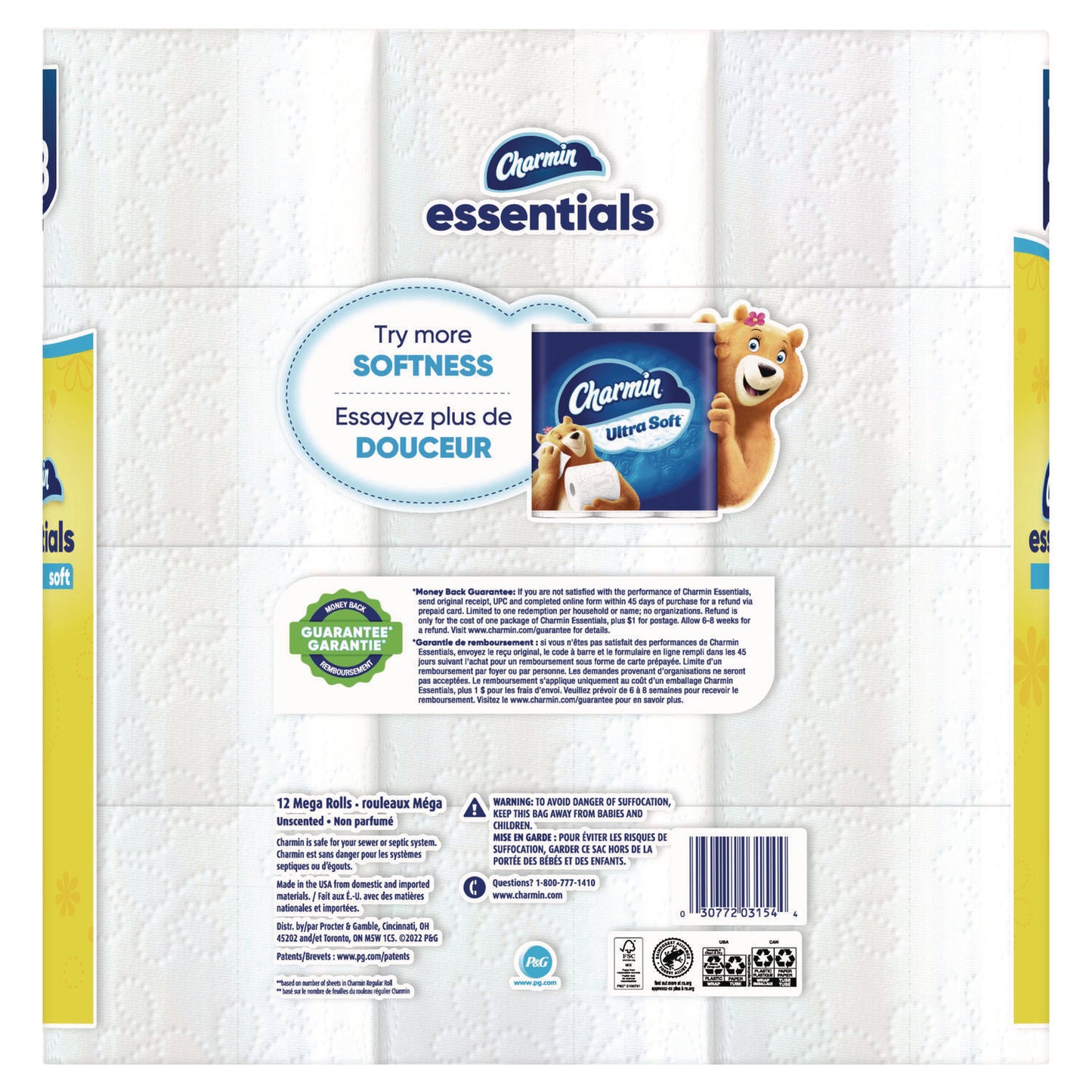 Charmin Essentials Soft Bathroom Tissue, Septic Safe, 2-ply, White, 330 Sheets/roll, 12 Rolls/carton